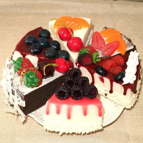 6pcs/Set Simulation cake model fruit cake model ornament display props birthday cake