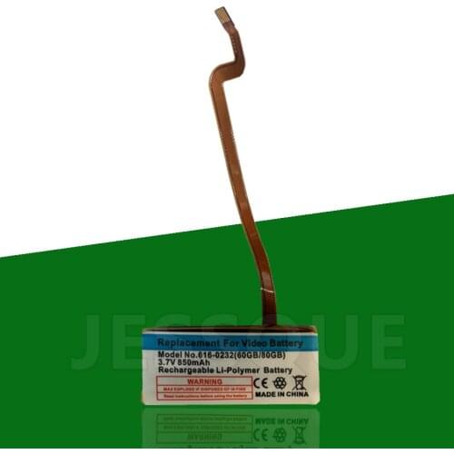 616-0232 Battery For iPod Classic 6th GEN 80GB / Video & U2 30GB / G5 30GB 60GB A1036 A1136 MB145 MB150 160GB MP4