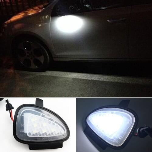 Car Flashing 2Pcs Canbus Led Under Side Mirror Puddle Light Module For VW Golf MK6 6 MKVI C45 Cabriolet White Led Lamp