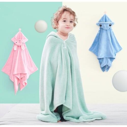Babys Bathrobe Cute Cartoon Baby Blankets Kids Hooded Bathrobe Soft Toddler Bath Towel Newborn Baby Blanket Childrens Towel