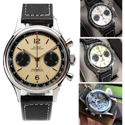 2021 Panda Pilot 1963 Chronograph Watch Mens 38mm Sapphire ST1901 Seagull Movement Mechanical Clock Business Luminous Men Watch