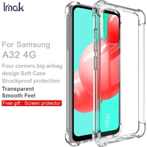 Case for Samsung Galaxy A32 4G IMAK Shock-Resistant Airbag Shockproof Soft TPU Back Cover Case for Samsung A32 4G