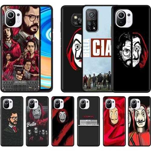 Spain La Casa De Papel Case For Xiaomi Mi Poco X3 NFC 10T Pro 5G 9T M3 11 Ultra Note 10 Lite 9 SE Black Soft Shell Phone Cover