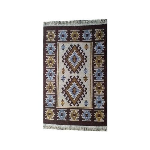 Vohotekstil Double Sided Runner Rug Antique Style Esme Pattern Brown antikkahverengi