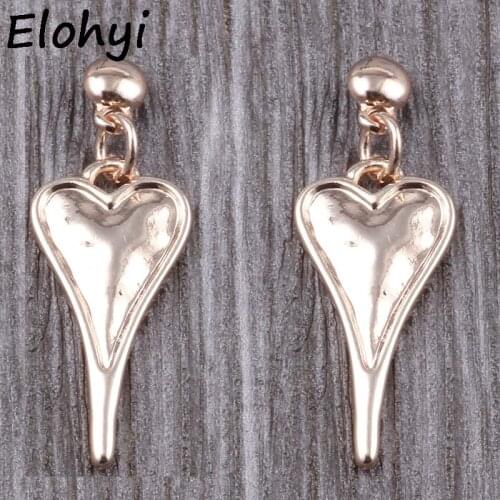 ELOHYI Women Statement Eearrings Simple Heart Glossy Alloy Earring Jewelry Wholesale For Girls For Women Gift Free Shipping
