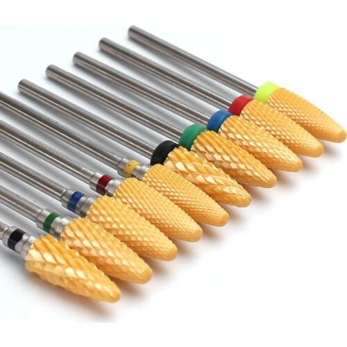 1Pc Yellow Ceramic Nail Drill Bit Milling Cutter Burr Polishing Accessories Electric Manicure Nail File Grinding Equipment Tool