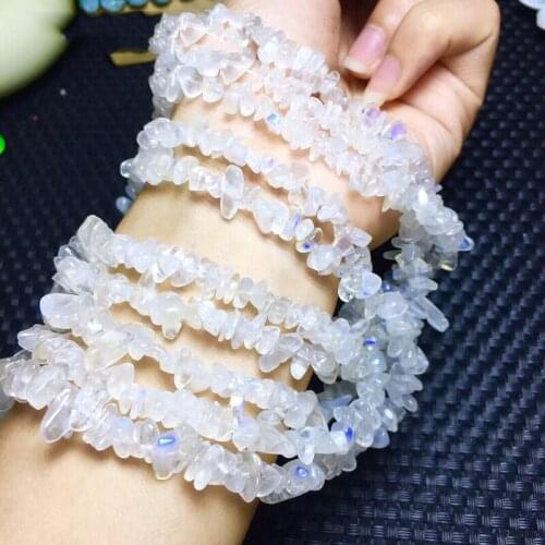 ICNWAY Natural Irregular White Moonstone Gemstone Beads for Silver 925 Jewelry Making DIY Necklace 15inch