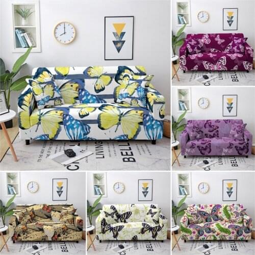 Beautiful Butterflies Sofa Cover Elastic Stretch Sofa Covers For Living Room Polyester Loveseat Sofa Slipcover Couch Cover
