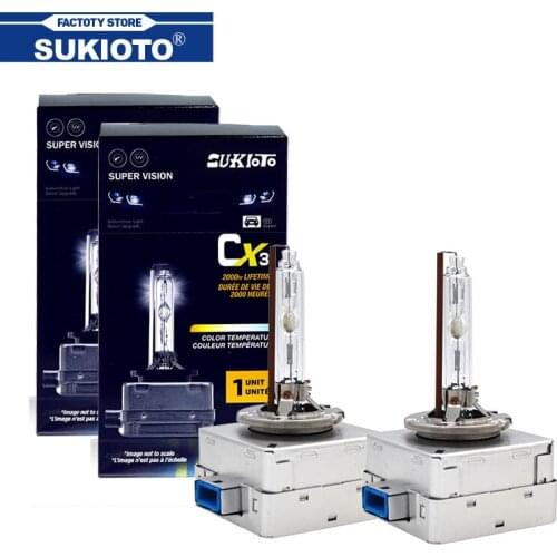 SUKIOTO 2PCS OEM 35W D8S Xenon HID Bulb 5500K Super Bright UV Free Metal Claw 55W D8S HID Xenon Lamp Car Headlight Accessories