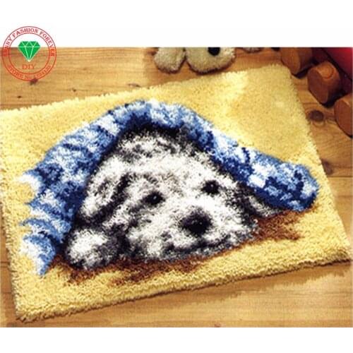 Latch Hook Kit Rug Cushion Mat DIY Craft Cross Stitch Needlework Crocheting Rug Embroidery sets for embroidery stitch thread