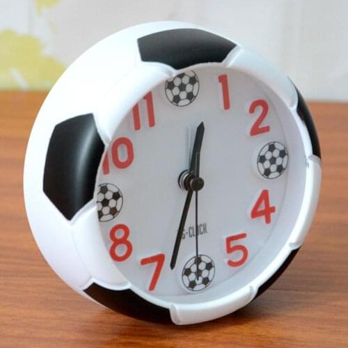 Desk Stand Clock for Child Bedroom Living Room Kitchen Office Home Table Decoration Creative Mini Football Pattern Alarm Clock