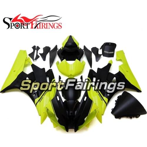 Neon Yellow Black Complete Fairings For Yamaha YZF-R6 YZF600 R6 Year 06 07 2006 2007 ABS Motorcycle Fairing Kit Bodywork Carenes