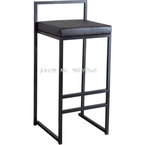 Nordic Square Bar Chair Designer Modern Simple Family Bar Chair Personalized Front Desk High Stool Minimalist Bar Chair