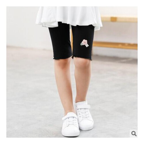 New girls' leggings summer modal high elastic children girls outer wear thin seven-point pants