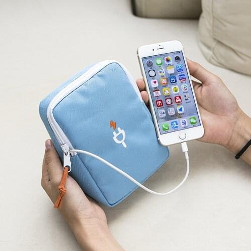 New Solid Color Digital Storage Bag Mobile Phone Charger Data Cable Storage Bag Multi-function Mobile Travel Bag Organizer