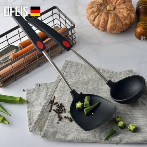 OFEIS Silicone Spatula Non-stick Cookware Spatula Cooking Spatula High Temperature Resistant Soup Spoon Cooking Spatula