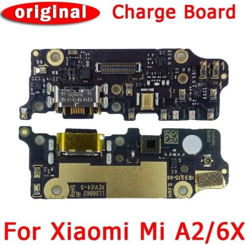 Original Charging Port For Xiaomi Mi A2 Charge Board For Mi 6X USB Plug PCB Dock Connector Flex Cable Replacement Spare Parts
