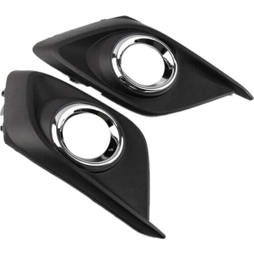 2Pcs Front Bumper Fog Light Grille Cover Chrome Trim for Mazda 3 Axela 2014-2016