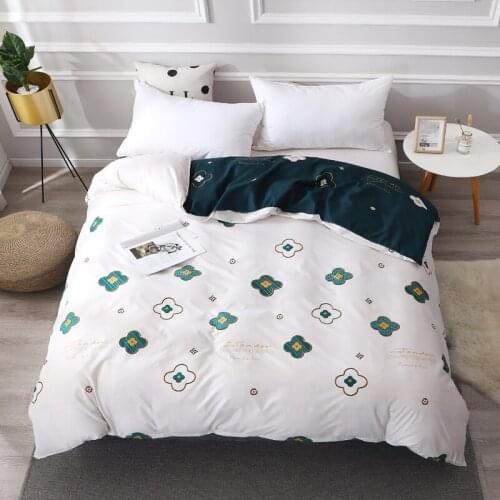 Cartoon white Duvet Cover Single fashion comfortable for kids boy girls lovely one piece soft Quilt Cover flowers bedclothes