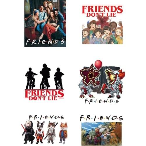 Hot Stranger Things Friends Clorhing stickers patches for clothing Painting Funny friends tv show Patch