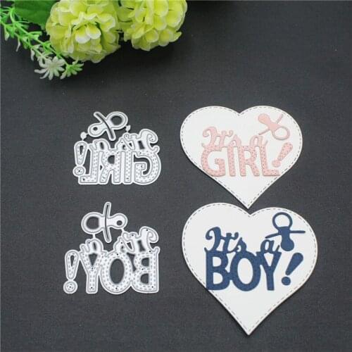 Metal Cutting Die Of Boy Girl Words Scrapbooking Mold Paper DIY Postcard Handmade Craft Stencil Album Handcraft Embossing Moulds