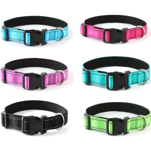 Dog Collars Reflective Collar for Small Medium Large Dogs Puppy Adjustable Padded Soft Nylon Comfy Neck Pet Accessories