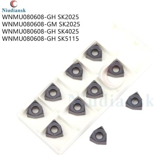 WNMU080608-GH SK2025 SK4025 SK5115 WNMU080608-GM SK2025 Carbide Inserts CNC Metal Lathe Tool Milling Blades Milling Turning Tool