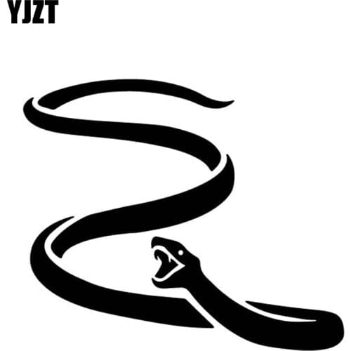 YJZT 16.2CM*13.6CM Ferocious Viper Decor Car Stickers Body Of Car Vinyl Decal Black/Silver C4-1572