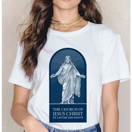 2021 New Summer Jesus Print Womens Tshirt Ladies Short-sleeved Round Neck T-shirt Harajuku Female T-Shirt Female Mujer