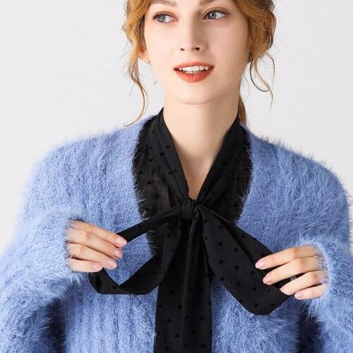 Chiffon Bowknots Shirt Fake Collar Tie for Women Shirt Detachable False Collar Lapel Blouse Top Decor Clothes Accessories