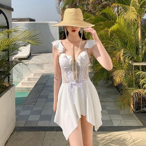 Bikini 2021 Women Push Up One Piece Bathing Suit Hollow Out Silk Swimsuit For Print Polyester Sierra Surfer Plus Size Swimwear