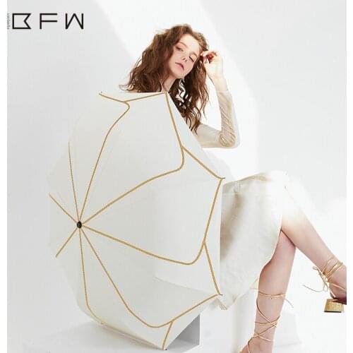 Small Simple Folding Umbrella Women Sun Rain Light UV Protection Parasol Umbrella Windproof Travel Portable pocket Fashion U5B