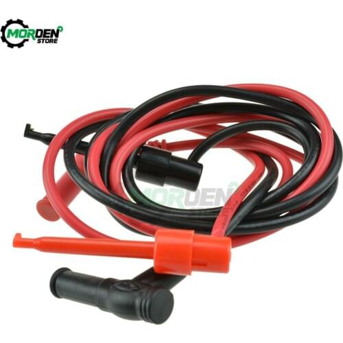 1Pair Multimeter Right angle Banana Plug to Test Hook Wire Cable Set with Protective Soft Silicone for Multimeter Test Tools