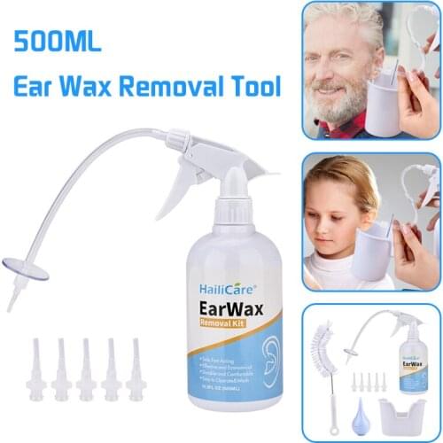 500mL Ear Cleaning Irrigation Kit Ear Wax Removal Tool Water Washing Syringe Squeeze Bulb Ear Cleaner For Adults Kids Earwax