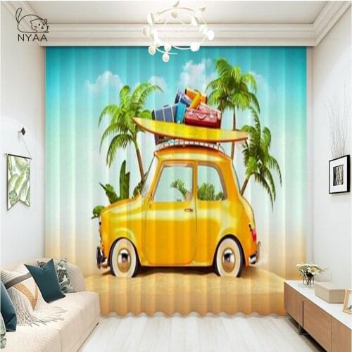 Abstract Blue Sea Water Curtains All For Room Curtains In The Living Room Home Decoration Nature Background Micro Shading