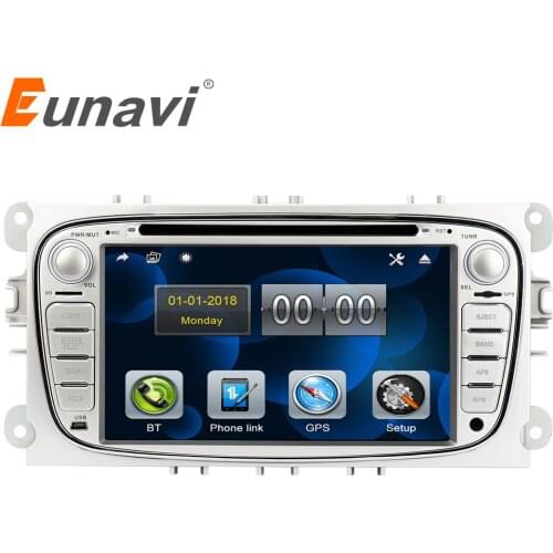 Eunavi 2 Din 7 inch Car DVD Player Radio GPS Navigation for FORD/Focus/S-MAX/Mondeo/C-MAX/Galaxy Stereo Video Bluetooth in dash