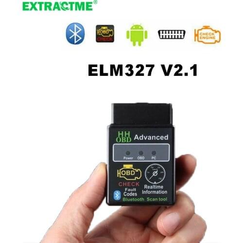 OBD2 HH OBD ELM327 V2.1 Bluetooth OBD2 OBDII CAN BUS Check Engine Car Auto Diagnostic Scanner Tool Interface Adapter For Android