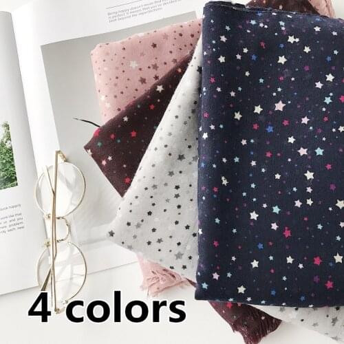 Hot sale solid color fringed print dot start cotton design hijab scarf Muslim gorgeous bandana scarf independence pack 10pcs/lot