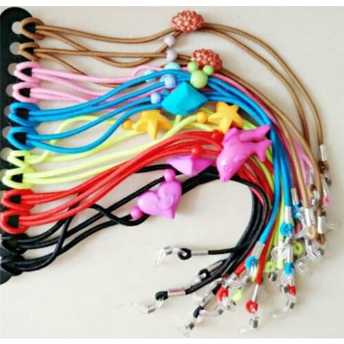 Imixlot 12pcs/set Randomly Colorful Cartoon Nylon Elastic Glasses Chain For Child Eyewear Cord Neck Strap Eyeglass Holder Strap