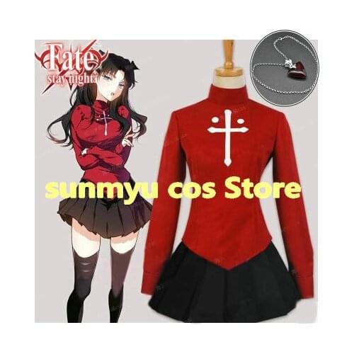 Fate/Stay Night Tohsaka Rin uniform Cosplay Costume,Custom Size Halloween Wholesale