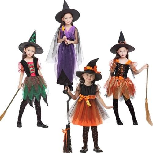 Halloween costumes for kids gril child scary witch vampire cosplay fancy dress up Carnival suit anime clothes christmas medieval