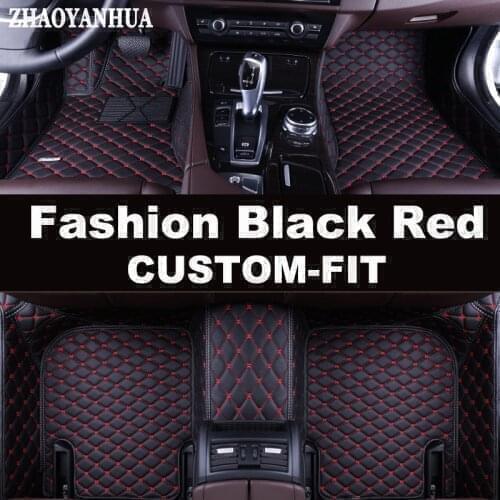Custom LHD/RHD Leather Car Floor Mats For Volkswagen VW Tiguan L SUV 2017-2021 Year All Weather Full Cover Carpet Rugs Liners