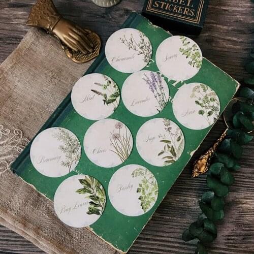 KSCRAFT Round Plant English Illustrated Book Sticker for Scrapbooking Happy Planner/Card Making/Journaling Project