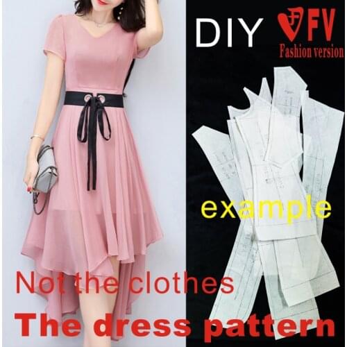 Summer Apparel Pattern Womens Dress Sewing Diagram Skirt Design Drawing BLQ-407