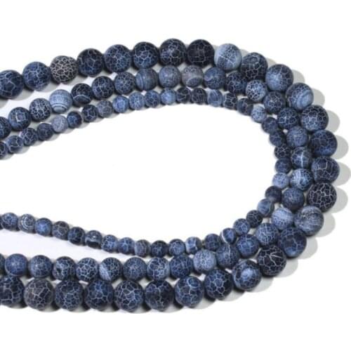 Frosted Weathered Agate Loose Beads Natural Gemstone Smooth Round for Jewelry Making