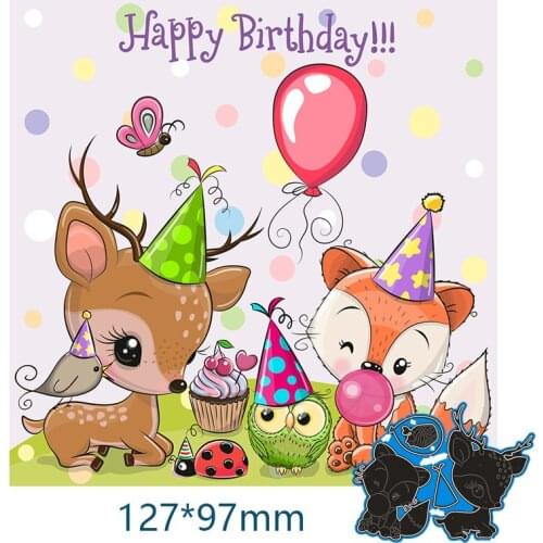 Metal Cutting Dies Squirrel And Deer For Card DIY Scrapbooking stencil Paper Craft Album template Dies 127*97mm