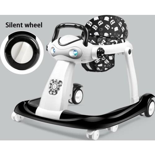 Multi-function Slient Wheel Baby Rollover Prevention Adjustable Speed Walker Can Push Foldable for Infant Baby Walker 6-24 Month