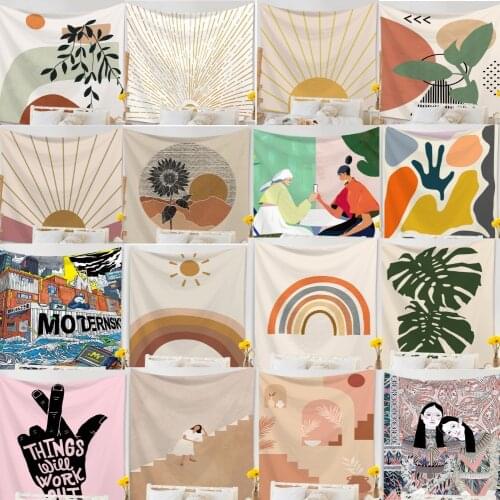 Morandi Color Tapestry Mandala One Piece Wall Hanging Cloth Wall Decor Home Deco Background Hanging Cloth Tapestry Beach Towel