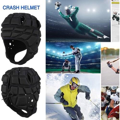 Mens Sports Rugby Soft Helmet Soccer Goalkeeper Goalie Adjustable Headgear Protector Cap Football Headguard for Adult Large
