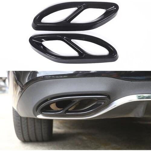 W212 Exhaust Pipe Trims for Mercedes Benz GLC C E-Class C207 W213 W238 W205 X253 AMG Gloss Black Stainless Steel Muffler Cover